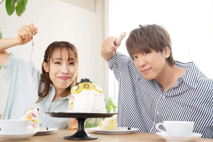 もちろんお味も絶品！　お揃いの決めポーズ