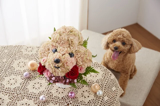 愛犬・愛猫家へのプレゼントに｢キャラ花｣を！ 本物そっくりのフラワーアレンジ