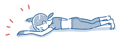 うつぶせになってバンザイをする