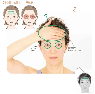 目をぱっちり開く。1秒くらい