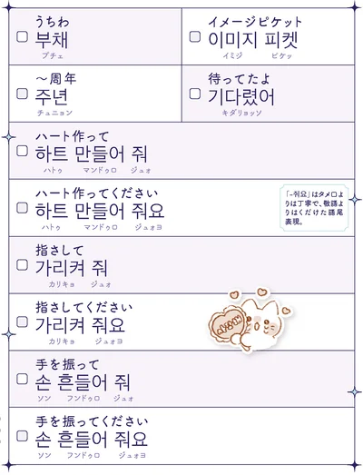 うちわなどの韓国語
