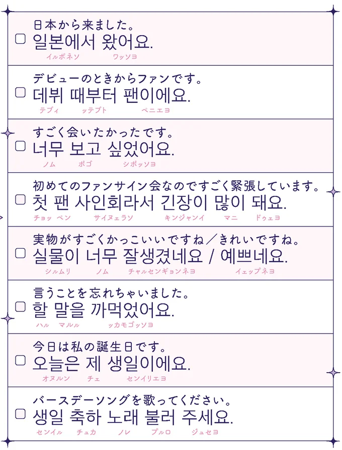 サイン会のフレーズ