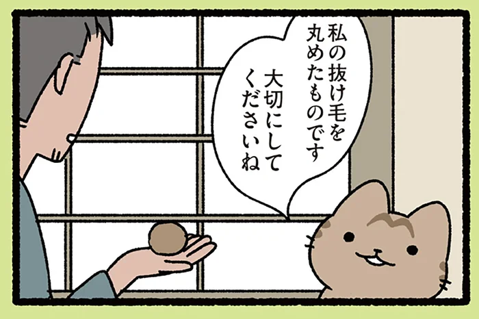 【ねこの恩返し】昼間助けたねこからの恩返し。もらった品は「抜け毛を丸めたもの」？／ねこむかしばなし（15）