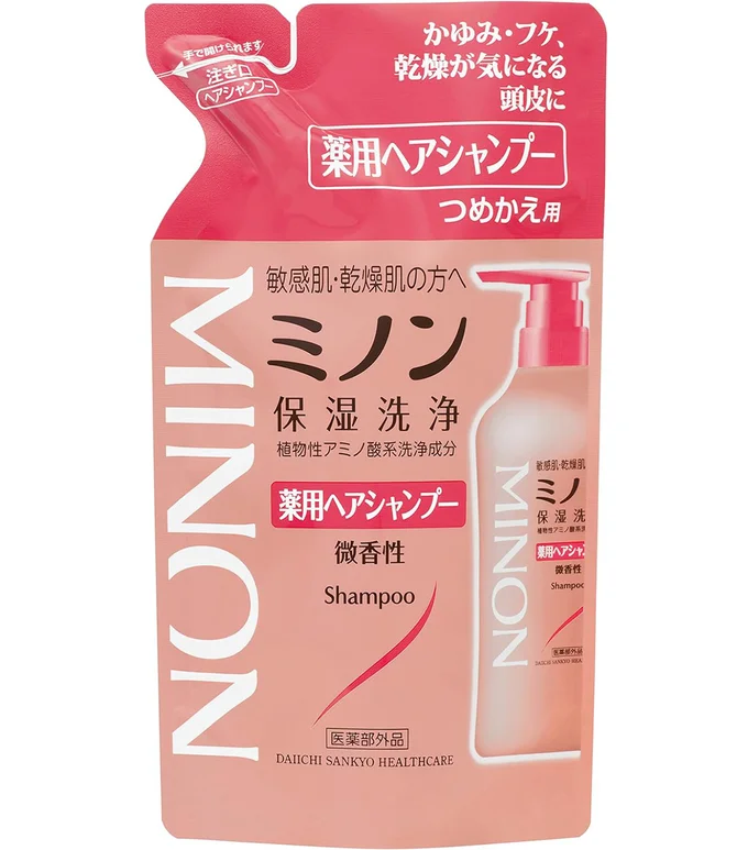 ミノン薬用ヘアシャンプー つめかえ用 380mL ヘアシャンプー 敏感肌 かゆみ フケ 保湿 乾燥対策 弱酸性 低刺激性 【医薬部外品】