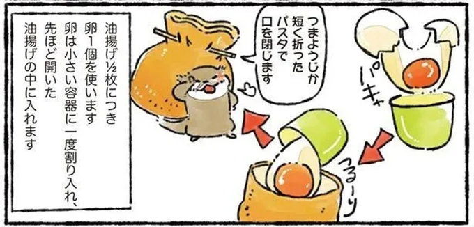 油揚げに卵を入れればごちそうに!? ジューシーな「たまご茶巾煮」