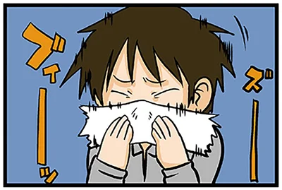 トイレットペーパーで鼻をかむと