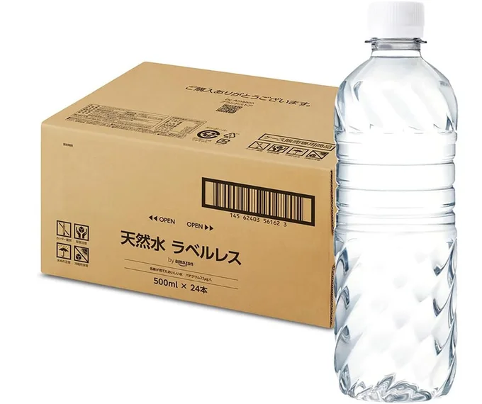 by Amazon 天然水 ラベルレス 500ml ×24本 富士山の天然水 バナジウム含有 ミネラルウォーター (Smart Basic)