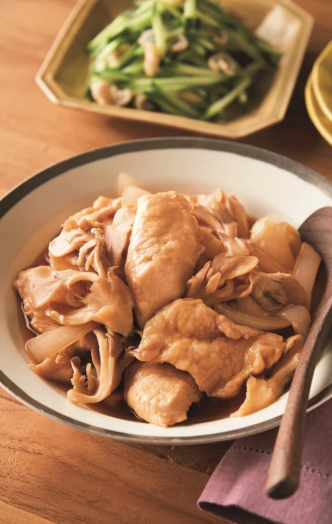 仕上げのバターでコクを足して「とり肉とまいたけの治部煮(じぶに)風」
