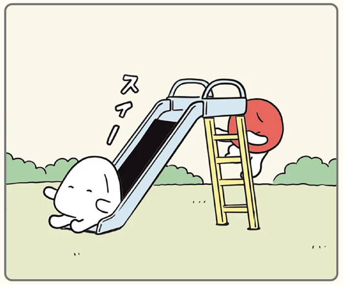 公園で一緒に遊ぶおにぎりとうめぼし。ふたりの独特な遊び方／おにうめ（1）