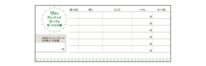 クレジットカードの支出は専用欄で管理!