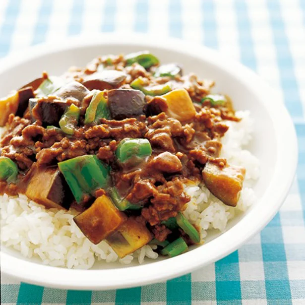 ひき肉となすの炒めカレー