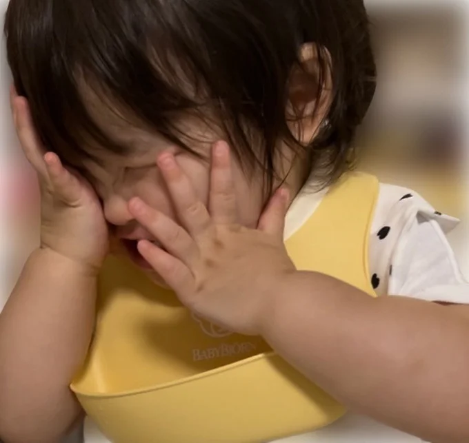 両手で顔を隠しています▶世界一かわいいいないいないばあ（⇒次へ）
