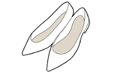 飾りのない、シンプルなポインテッドトゥを