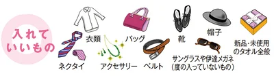 「古着ボックス」に入れていいもの