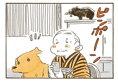 耳が遠いおばあちゃんをアシスト！玄関に向かったレトリバーのお手伝い
