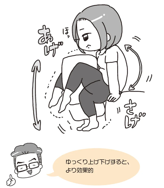 挟んで上げ下げ