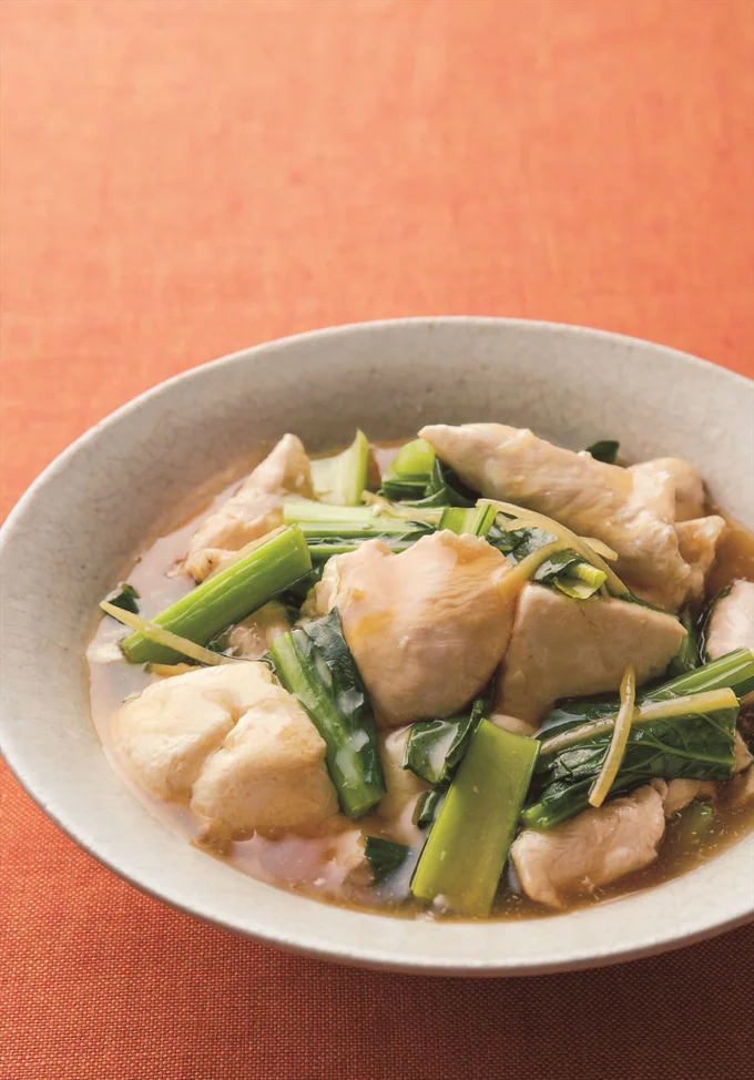 ささ身がつるんとした食感でGOOD「とり肉豆腐」