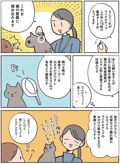 猫の首裏に埋め込みます
