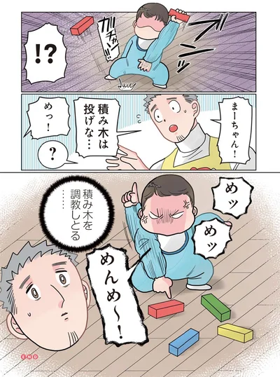 積み木を調教しとる…