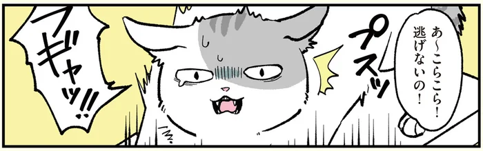 「こらこら、逃げないの！」猫になった男が先輩に連れて行かれたのは動物病院!?／ブラック企業の社員が猫になって人生が変わった話（モフ田くんの場合）（2）