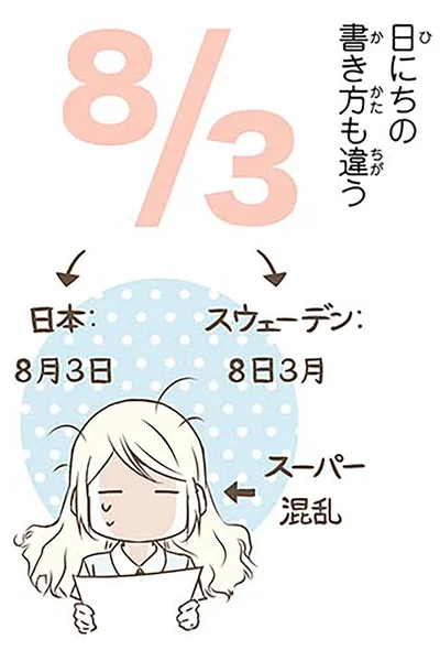 日にちの書き方も違う