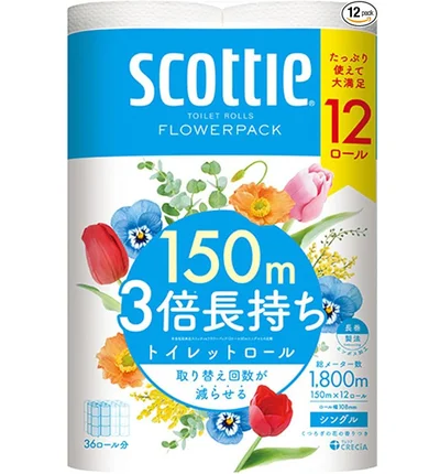 スコッティフラワーパック3倍長持ち12ロールシングル