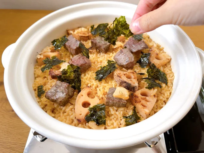 韓国のりは食べる直前に散らすのがおすすめ