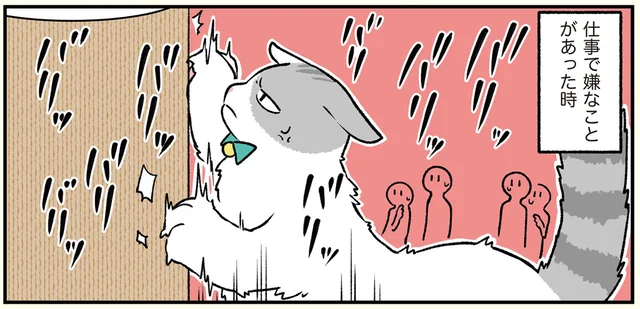 会社に設置された爪とぎ柱。猫になった社員のメンタルケア