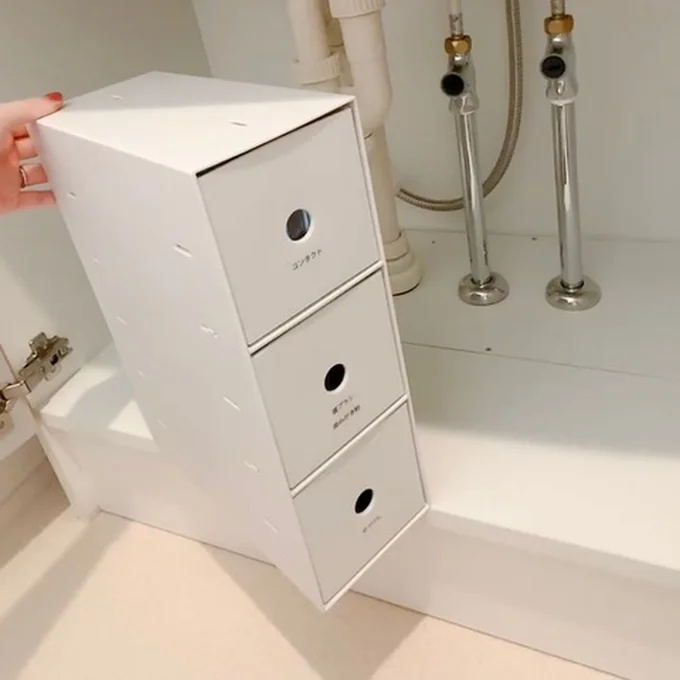 無印良品の人気アイテム「ポリプロピレン小物収納ボックス3段」