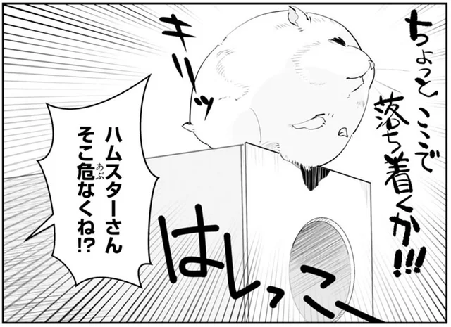 ハムスターさん、そこ危なくね!? わざわざ端っこで落ち着いた結果がベタ過ぎる