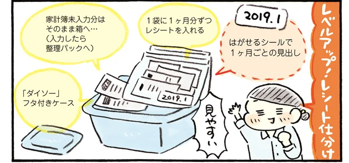 家計簿入力がよりスムーズに！ジッパー付き整理パックでレシート分け