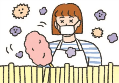 花粉やホコリはすぐ舞い上がるのではたきをかけないこと！必ずドライシートなどでまずはから拭きを