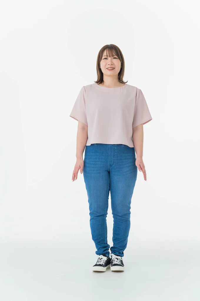 肩がスクエアになるタイプでシンプルに角づくり