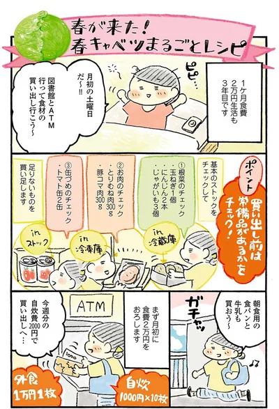 『おひとりさまのあったか1ヶ月食費2万円生活　四季の野菜レシピ』より