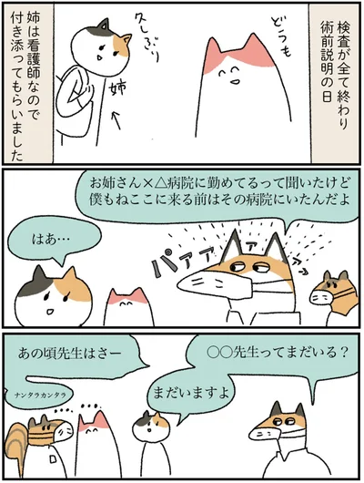 姉は看護師なので付き添ってもらいました