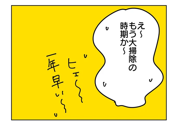 もう大掃除の時期か～