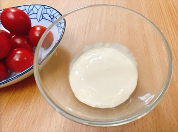 「めんつゆマヨディップ」。めんつゆとマヨネーズをあえた和風味