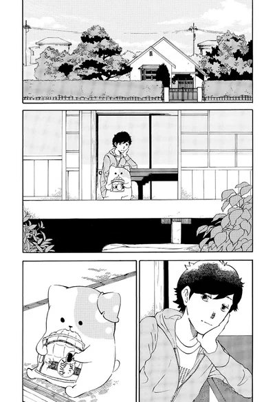 メロンパンを食べるきのこいぬ