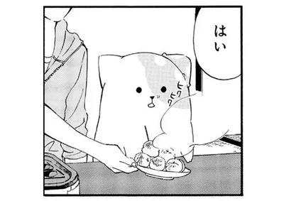 ちょっと味気ない具なしたこ焼き。パンが大好きなきのこいぬの反応は!?