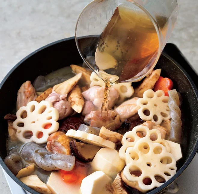 煮汁で煮る