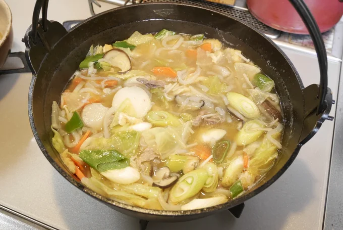 岩手の郷土料理「いもの子汁」が完成!
