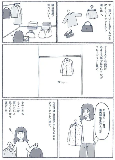 次々クローゼットから運び出し