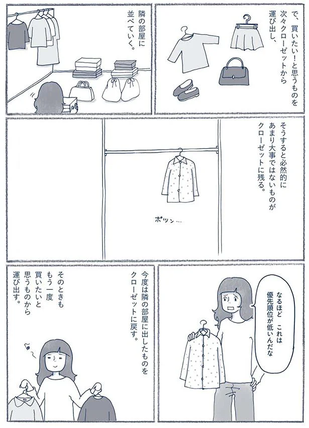 次々クローゼットから運び出し