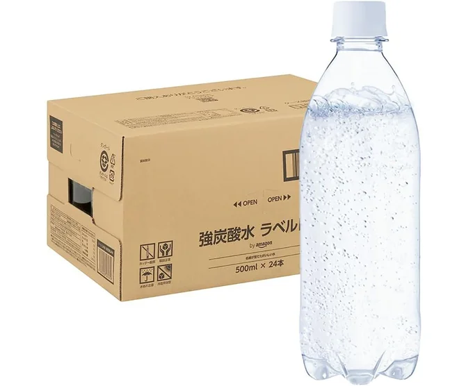 by Amazon 炭酸水 ラベルレス 500ml ×24本 富士山の強炭酸水 バナジウム含有