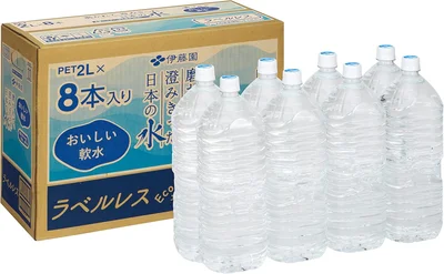 【Amazon.co.jp限定】伊藤園 ラベルレス 磨かれて、澄みきった日本の水 2L×8本
