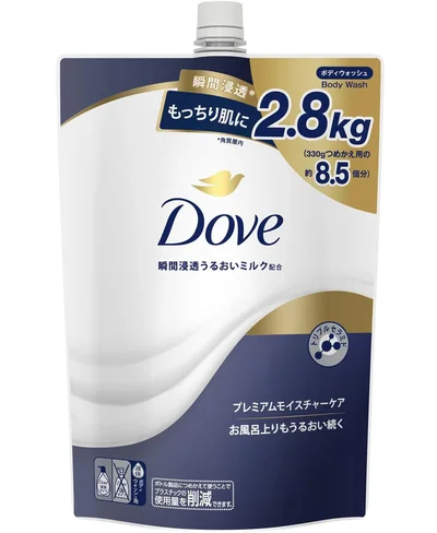 【Amazon.co.jp限定】Dove(ダヴ) 【大容量】 ボディソープ プレミアムモイスチャーケア (ボディウォッシュ) 詰替え用 大容量 2800g 乾燥肌 保湿