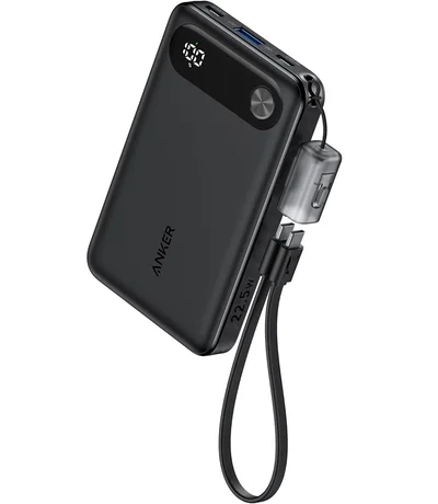 Anker Power Bank (10000mAh, 22.5W) (モバイルバッテリー 10000mAh 最大22.5W出力 USB-C & USB-C ケーブル付属 ディスプレイ搭載) 【USB PD:PowerIQ搭載:PSE技術基準適合】