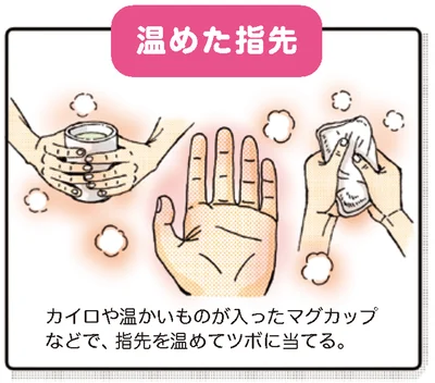 温めた指先