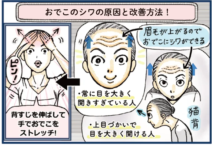 おでこのシワの原因と改善方法!