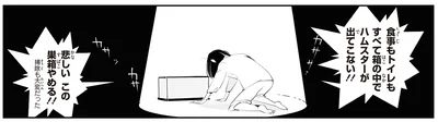 食事もトイレもすべて箱の中でハムスターが出てこない！！